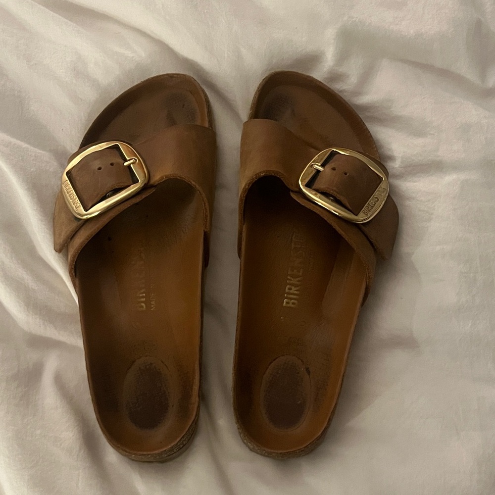 Birkenstock Big Buckle Madrid Sandals with Gold Buckle